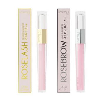 Set cadou duo pentru Gene si Sprancene - Roselash 3 ml si Rosebrow 3ml, Rosegold Paris