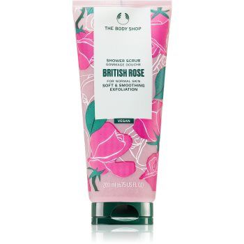 The Body Shop Shower Scrub exfoliant delicat pentru corp cu aromă de trandafiri