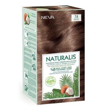 Vopsea de Par Vegana Fara Amoniac - Naturalis, Neva, nuanta 7.0 Blond Intens, 150 ml