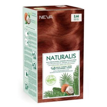 Vopsea de Par Vegana Fara Amoniac - Naturalis, Neva, nuanta 8.44 Aramiu Roscat, 150 ml