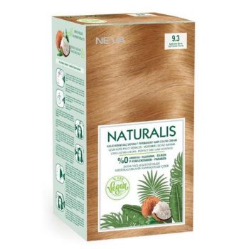 Vopsea de Par Vegana Fara Amoniac - Naturalis, Neva, nuanta 9.3 Blond Deschis Auriu, 150 ml