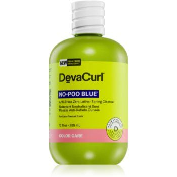 DevaCurl No-Poo Blue® șampon hidratant pentru păr creț și ondulat neutralizarea subtonurilor de alamă