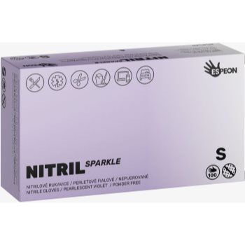 Espeon Nitril Sparkle Pearlescent Violet mănuși din nitril, fără pudră