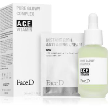 Face D Pure Glowy Complex ser antioxidant cu vitamine A, C, E