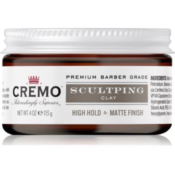 Cremo Hair Styling Sculpting Clay High Hold argilă styling cu fixare foarte puternică