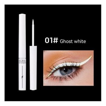 Tus de ochi colorat, Derol, Eyeliner lichid, 01 Ghost White, 4 ml