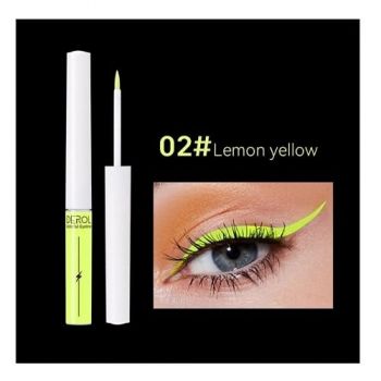 Tus de ochi colorat, Derol, Eyeliner lichid, 02 Lemon Yellow, 4 ml