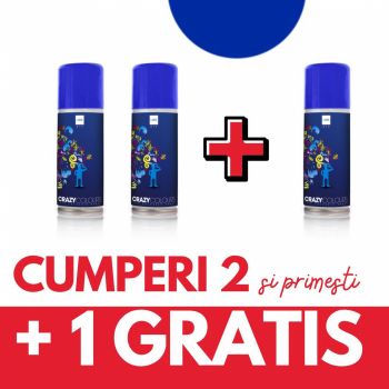 OFERTA 2+1 GRATIS - Spray colorant pentru par CRAZY COLOURS - colorare temporara - ALBASTRU ieftina