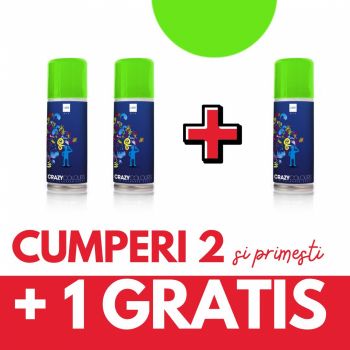 OFERTA 2+1 GRATIS - Spray colorant pentru par CRAZY COLOURS - colorare temporara - VERDE