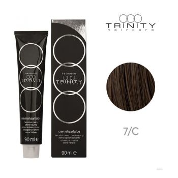 Vopsea crema pentru par alb COT COVERAGE Trinity Haircare, 7 Blond mediu, 90 ml