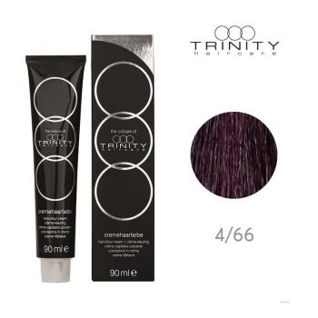 Vopsea crema pentru par COT Trinity Haircare 4/66 Maro mediu mov intens, 90 ml