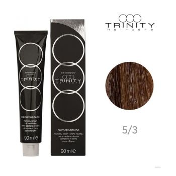 Vopsea crema pentru par COT Trinity Haircare 5/3 Maro deschis auriu, 90 ml