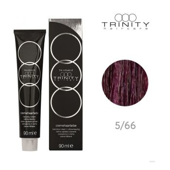 Vopsea crema pentru par COT Trinity Haircare 5/66 Maro deschis mov intens, 90 ml