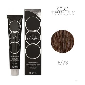 Vopsea crema pentru par COT Trinity Haircare 6/73 Capucino auriu, 90 ml