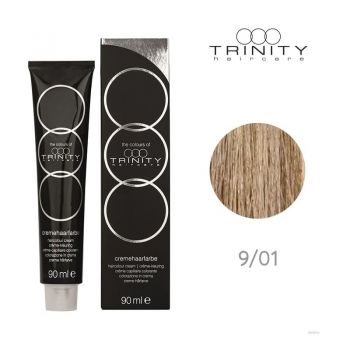 Vopsea crema pentru par COT Trinity Haircare 9/01 Blond luminos cenusiu natural, 90 ml