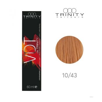 Vopsea crema pentru par VDT Trinity Haircare 10/43 Extra blond aramiu auriu, 60 ml