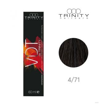 Vopsea crema pentru par VDT Trinity Haircare 4/71 Cacao mov, 60 ml