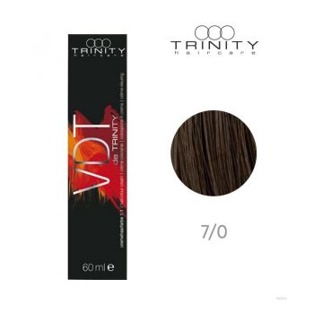 Vopsea crema pentru par VDT Trinity Haircare 7/0 Blond mediu, 60 ml