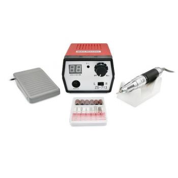 Pila electrica manichiura Nail Master, ZS-713, 65W, 35000 rpm, Rosu