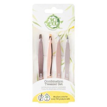 Set 4 Pensete Ecologice - So Eco Combination Tweezer Set, 1 set