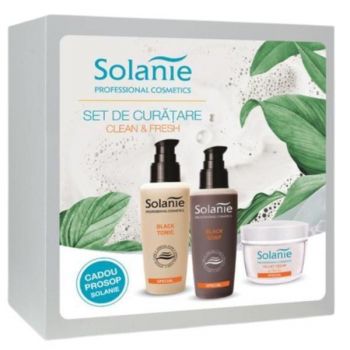 Set de Curatare Clean & Fresh - Solanie ( Sapun 125 ml + Lotiune 125 ml + Crema 50 ml + Prosop )