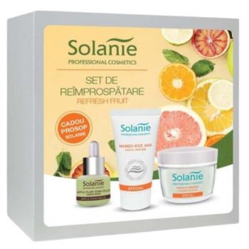 Set de Reimprospatare Refresh Fruit - Solanie ( Masca 50 ml + Ser 15 ml + Crema 50 ml + Prosop )