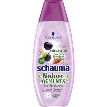 SHORT LIFE - Sampon Nutritiv cu Fructe de Acai, Lapte de Migdale si Ovaz - Schwarzkopf Schauma Nature Moments Rich Care Shampoo Intense Nourishment with Acai Berry, Almond Milk & Oatmeal, 400 ml