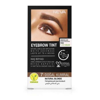 Vopsea Permanenta pentru Sprancene, Fara Amoniac, 100% Vegana - Neva Eyebrow Tint, nuanta Blond Natural, 30 ml