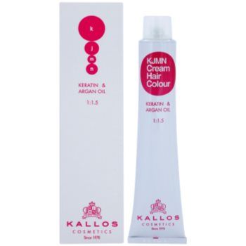 Kallos KJMN Professional Cream Hair Colour Keratin & Argan Oil culoare par cu keratina si ulei de argan ieftina