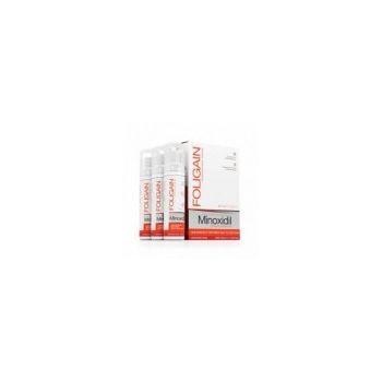 Spuma pentru Cresterea Parului, Foligain, 5% Minoxidil, fara Parfum, 3 x 60ml