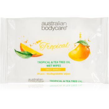 Australian Bodycare Tea Tree Oil & Mango Șervețele umede corp si fata