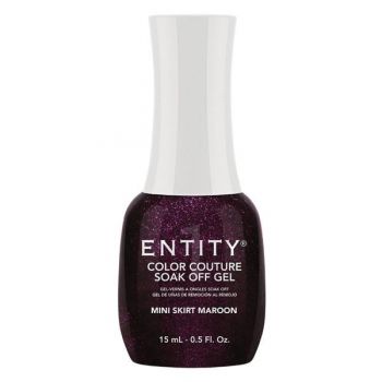 Gel Pigmentat pentru Unghii - Entity Color Couture Soak Off Gel, nuanta "Mini Skirt Maroon", 15 ml