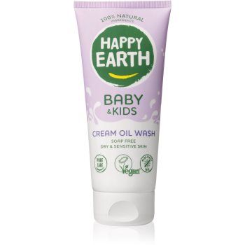 Happy Earth 100% Natural Cream Oil Wash for Baby & Kids ulei de curatare pentru piele uscata si sensibila