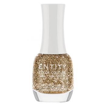 Lac de Unghii cu Efect de Gel - Entity Color Couture Gel - Lacquer, nuanta "Drops Of Gold", 15 ml