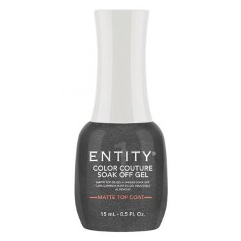 Top Protector Matifiant pentru Unghii - Entity Color Couture Soak Off Gel Matte Top Coat, 15 ml