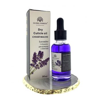 Ulei de cuticule uscata cu pipeta cu aroma de lavanda, Global Fashion, 30 ml