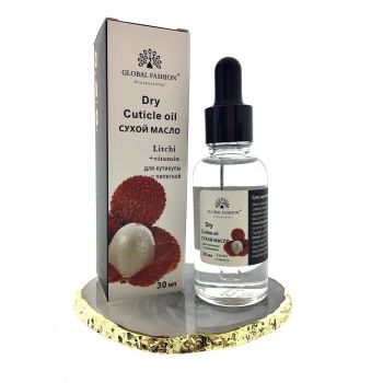 Ulei de cuticule uscata cu pipeta cu aroma de lychee, Global Fashion, 30 ml