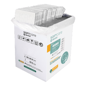 Bavete alb 2 straturi Bournas Medicals Soft Care Dental Bibs Standard White 33x45cm 500buc