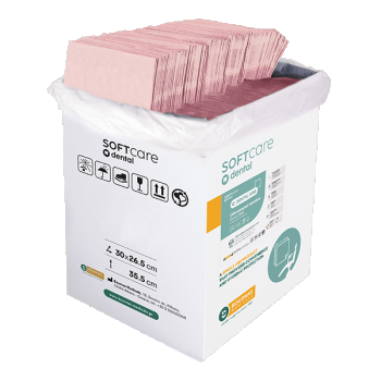 Bavete roz 2 straturi Bournas Medicals Soft Care Dental Bibs Standard Pink 33x45cm 500buc