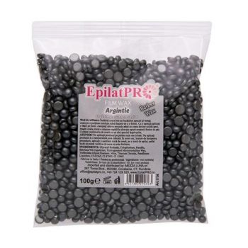 Ceara epilat traditionala elastica film argintie, pentru barbati, Epilat Pro, art 1736, 100 g