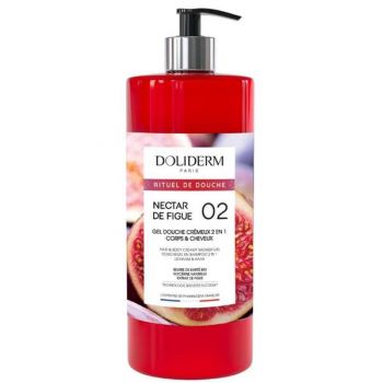 Gel de Dus si Sampon Cremos 2in1 cu Extract de Smochine - Doliderm Nectar de Figue 02 Gel Douche Cremeux 2en1, 1000 ml