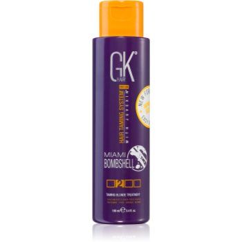 GK Hair Miami Bombshell Taming Blonde Treatment masca cu keratina pentru parul blond cu suvite