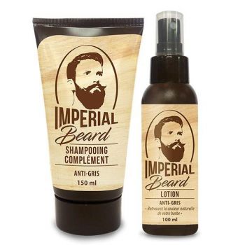 Set refacere culoare naturala barba grizonata Anti Gris Barbe, Imperial Beard (sampon 150ml + lotiune 100 ml )