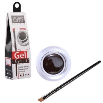 Tus de ochi gel Ushas Eyeliner Gel Waterproof, Maro + Pensula aplicare