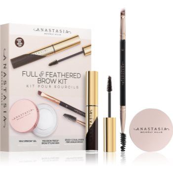 Anastasia Beverly Hills Full & Feathered Kit Ebony kit pentru sprâncene Ebony