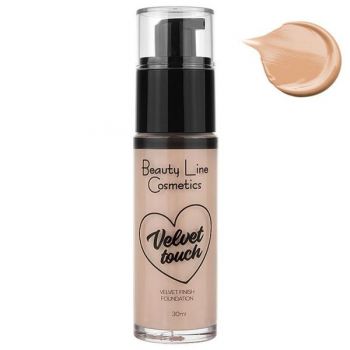 Fond de Ten Lichid - Cream Team Velvet Touch Finish Foundation Beauty Line Cosmetics, nuanta BL44 018  Nr. 08 Golden Tan, 30 ml