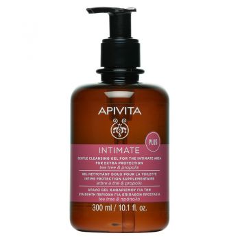 Gel igiena intima extra protectie Apivita Intimate Plus Cleansing, 300 ml