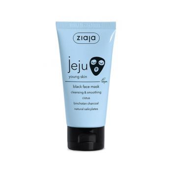 Masca pentru Fata cu Carbune - Ziaja Jeju Blue Young Skin Black Face Mask, 50 ml