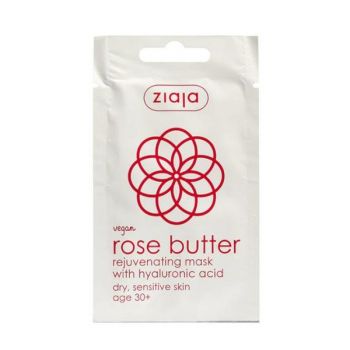 Masca Reintinerire pentru Fata cu Acid Hialuronic si Unt de Trandafiri 30+ - Ziaja Rose Butter Rejuvenating Face Mask, 7 ml