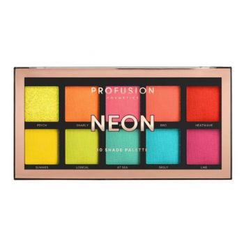 Paleta Farduri Vegane, 10 Nuante - Profusion Cosmetics Neon, 103 g